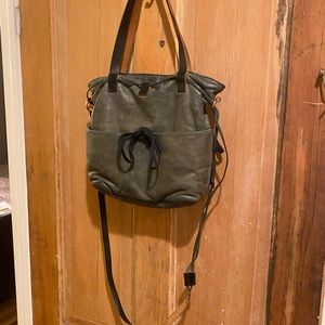 Marni vintage leather handbag.  Very faded green